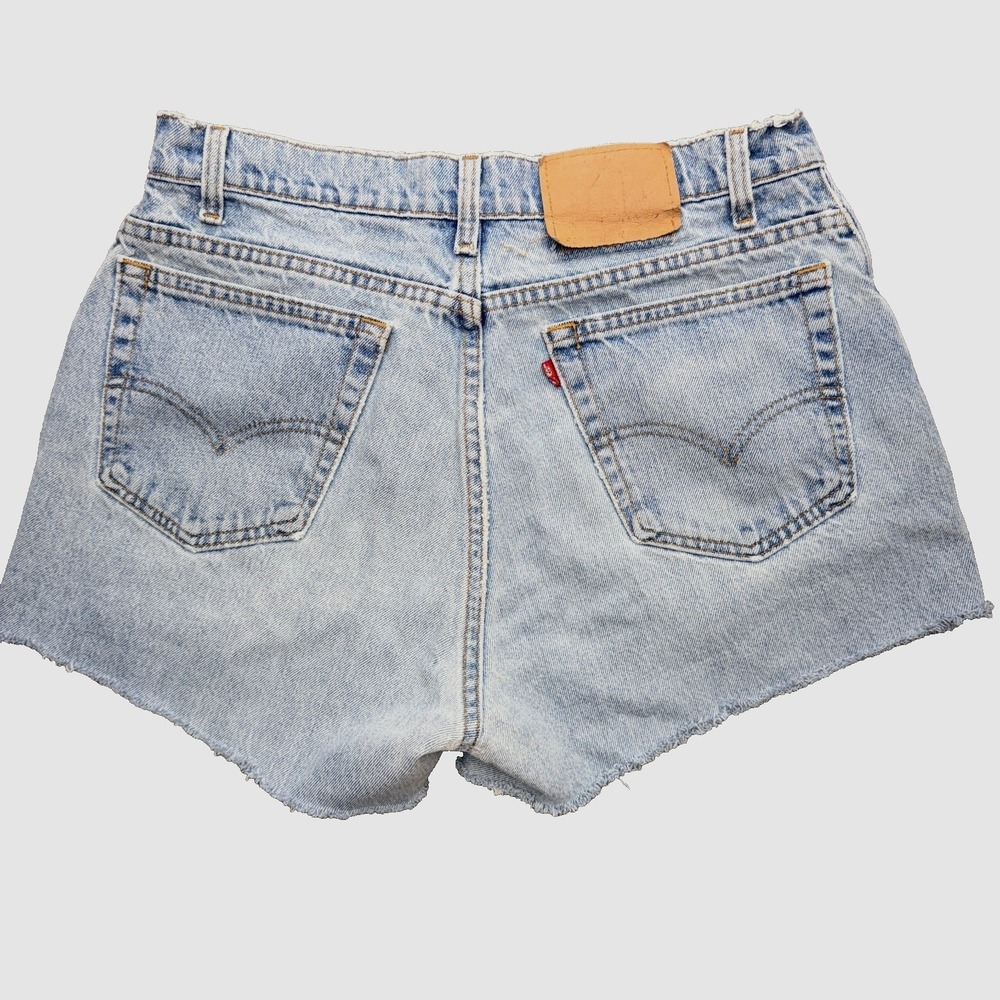 Vtg Levis 560 Denim Distressed Cut Off Shorts W Sz 34x3 Overall Length 13 Blue